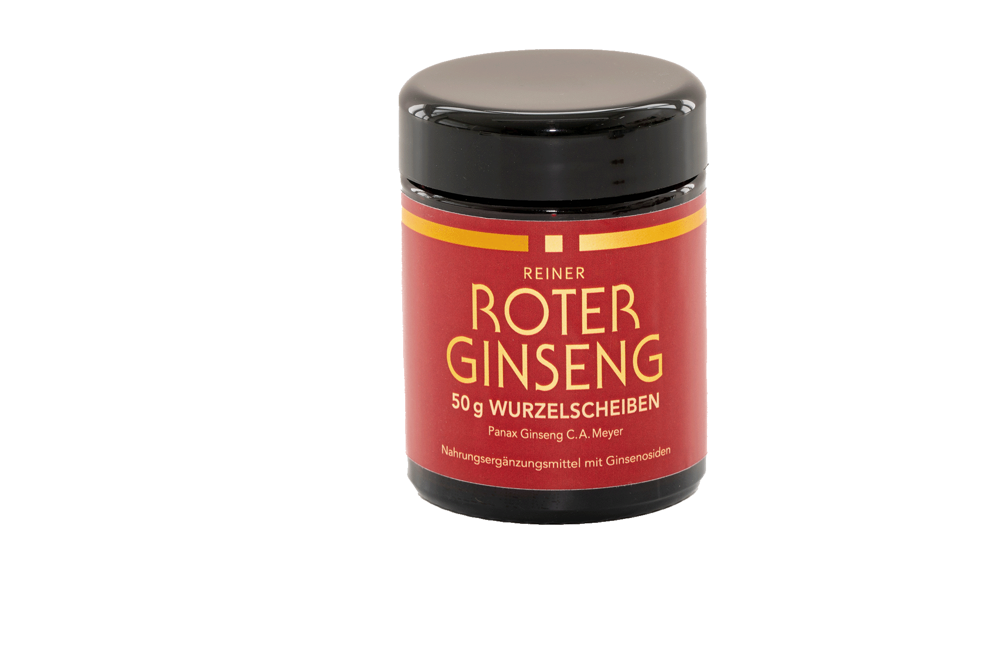 Roter Ginseng Wurzelscheiben Glas