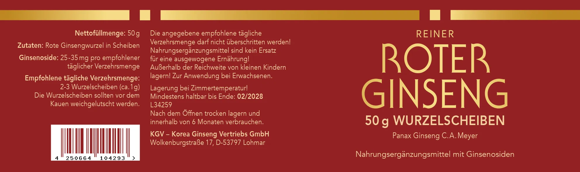 Wurzelscheiben Etikett