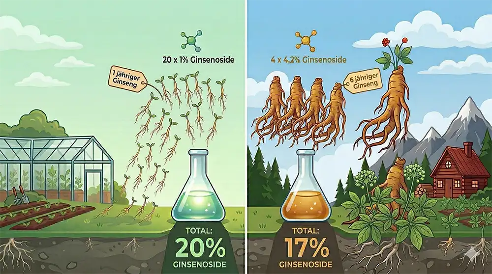 Ginseng Extrakte im Vergleich