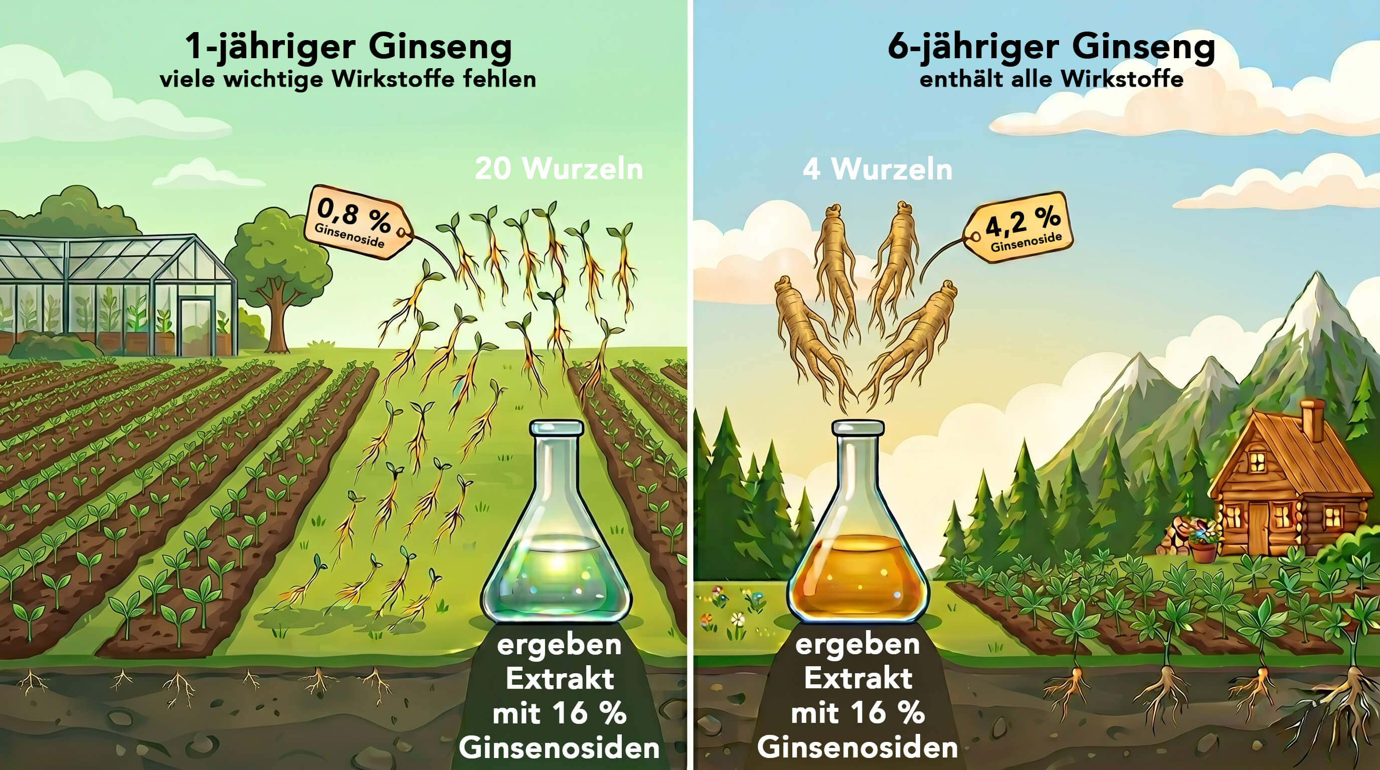 Ginseng Extrakte im Vergleich