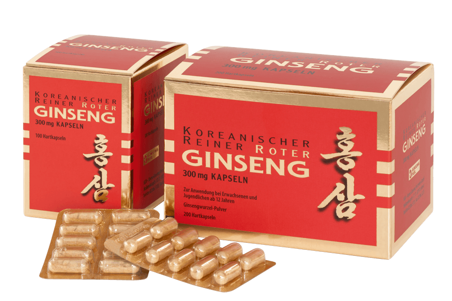 Roter Ginseng 300 mg Kapseln mit Blister